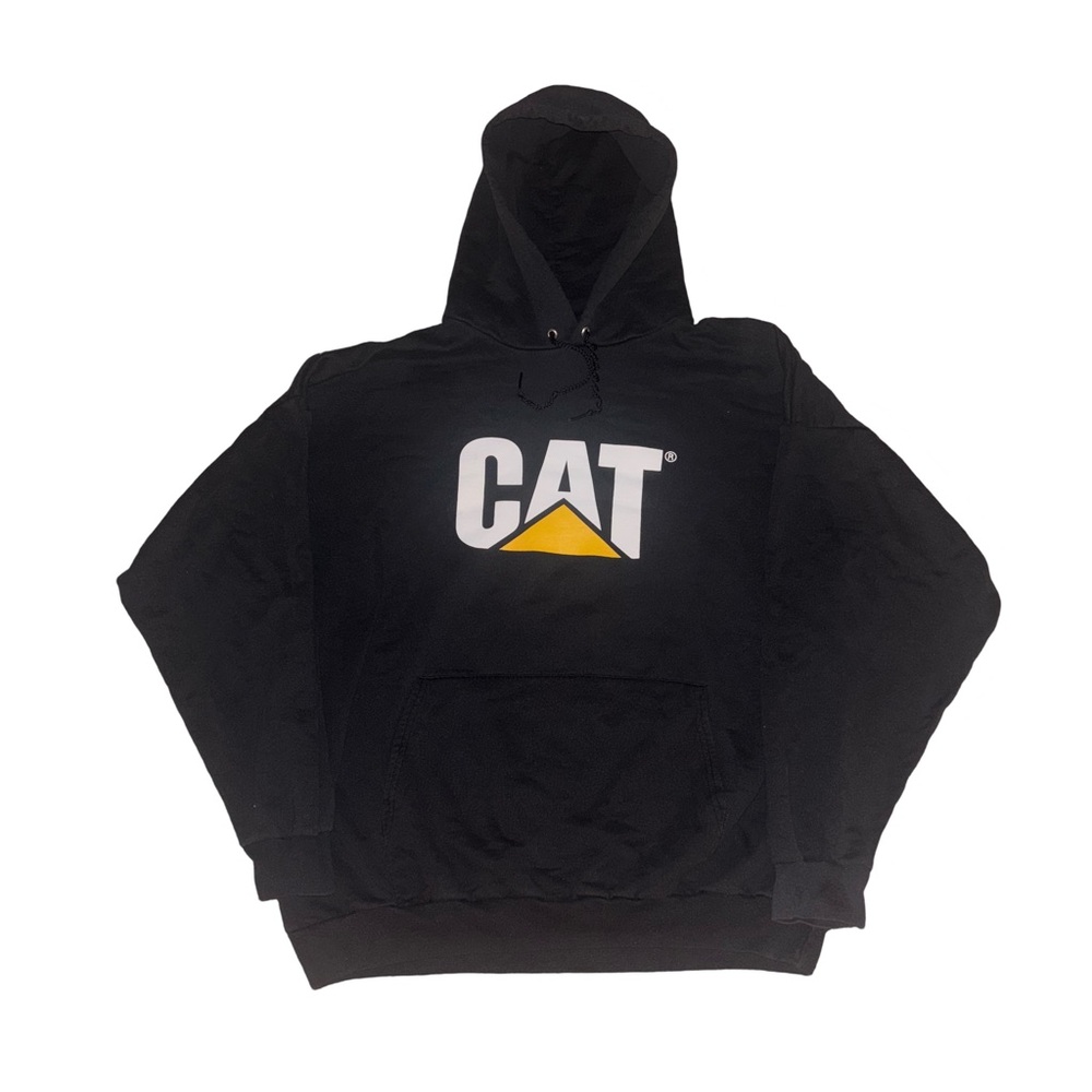 Cat Caterpillar Black Construction Hoodie Size Xxl